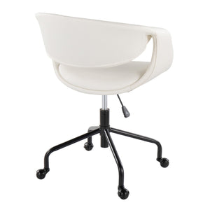 English Elm Task Chair with Chrome Five Star Base Grey Fabric Seat for Modern Home Office Use Black,White B202P474192