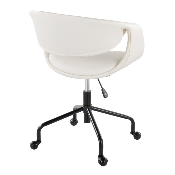 English Elm Task Chair with Chrome Five Star Base Grey Fabric Seat for Modern Home Office Use Black,White B202P474192