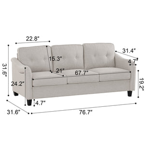 English Elm 3 Piece Living Room Sofa Set – Modern 3-Seater, 2-Seater Loveseat & Accent Armchair For Comfort W680S00083