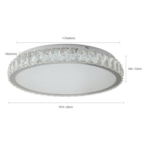 English Elm Crystal LED Ceiling Light 19.7" Flush Mount 45W Dimmable Crystal Fixture Luxury Energy-Saving Elegance W1340P189397
