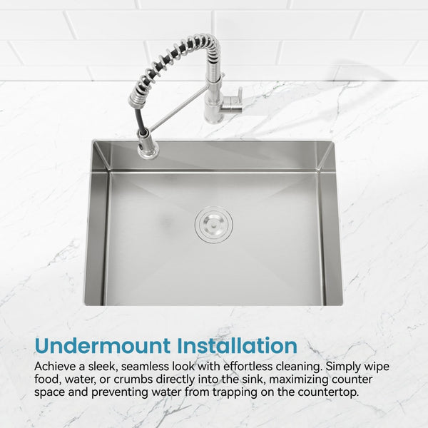 English Elm Stainless Steel Undermount Kitchen Sink Handmade 304 Grade Nano Gray Brushed Finish T3177P286043