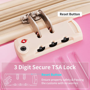 English Elm Hardshell Polycarbonate 3 Piece Luggage Set Spinner Wheels Tsa Lock Expandable Travel Multicolor Pink N732P184448U
