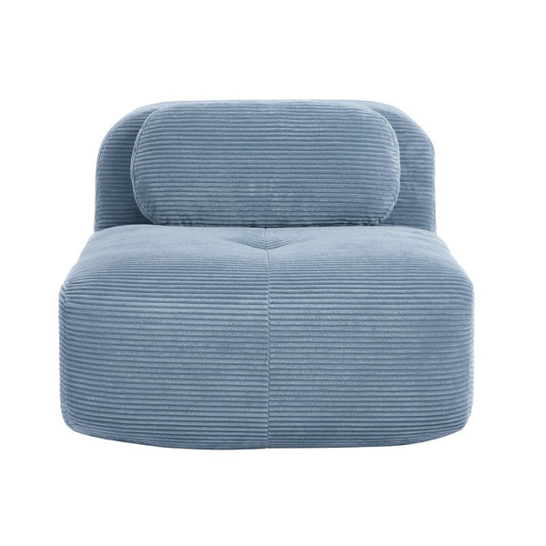 English Elm Hamlet Corduroy L-shaped Sectional Sofa with Pillows for Modern Living Rooms Blue W714P323640