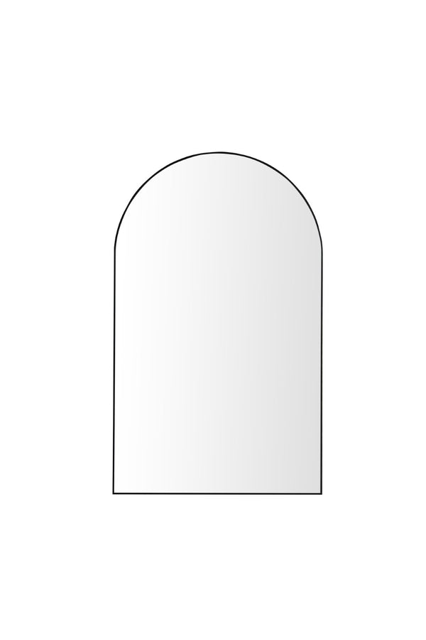 English Elm Wall Mirror 40X30 Inch Arched Black Metal Frame For Elegant Bathroom, Living Room & Bedroom Decor W2091P345025-GIGA