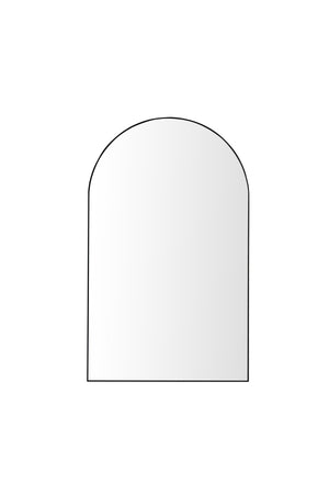 English Elm Wall Mirror 36X22 Inch Arched Black Metal Framed Design For Stylish Bathroom & Bedroom Decor W2091P345022-GIGA