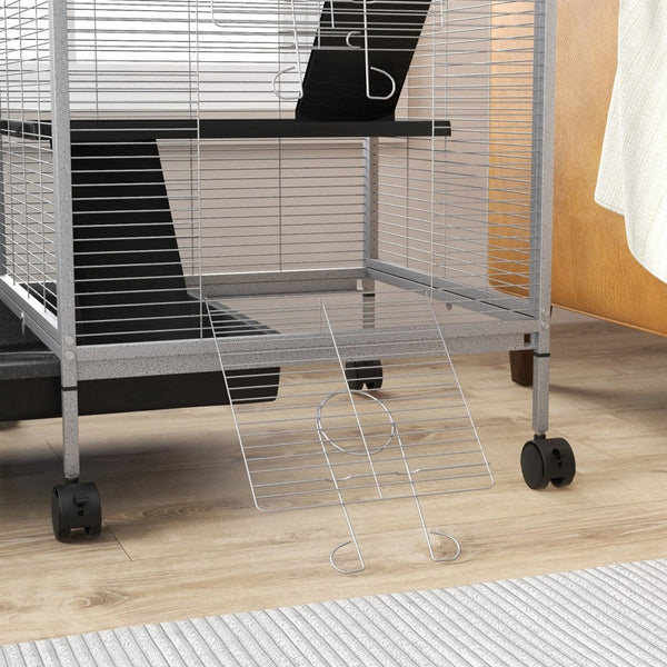 English Elm Spacious Four Tier Small Animal Cage with Rolling Wheels Hammock and Pull Out Tray T3971P436305