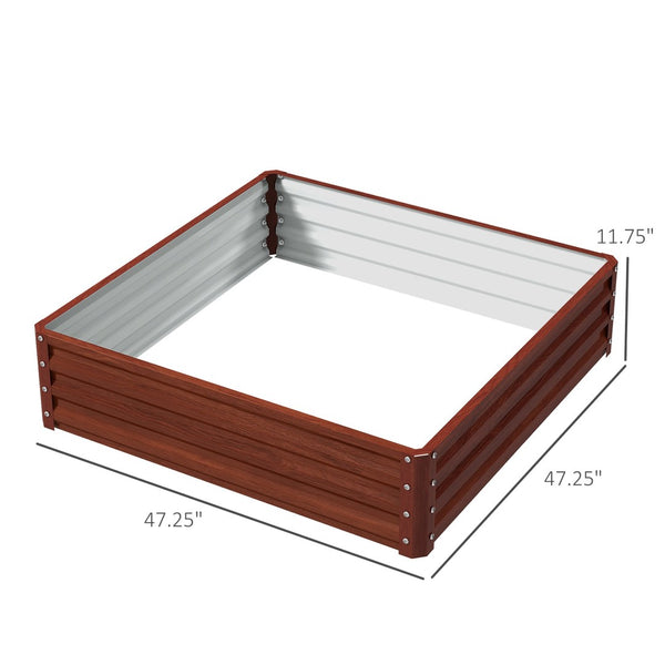 English Elm Outdoor Raised Planter Box with Drainage Reservoir for Herbs Vegetables Balcony T3971P423507