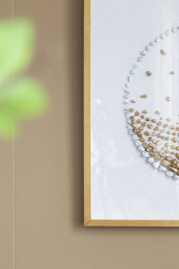 English Elm 27.6x27.6" Carina Shadow Box Wall Décor Set of 2 — Modern Silver Stone Circle Accent for Living Room Elegance W2078P390192