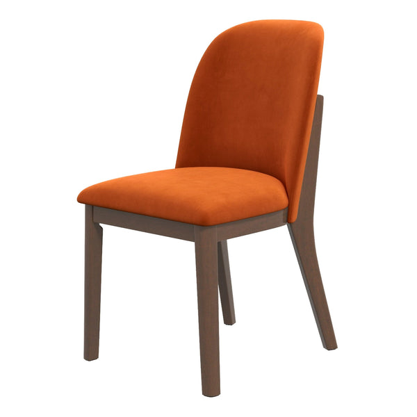 English Elm Ashcroft Furniture - New Kaitlyn Burnt Orange Velvet Dining Chairs Set of 2 – Mid-Century Solid Wood Legs, Cozy Durable Seats, Stylish Kitchen Dining Accent (33") B183P231980