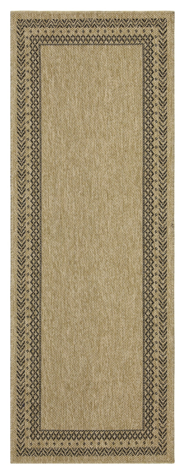 English Elm Earth Jute & Black 5'3" X 7'3" Indoor/Outdoor Area Rug - Durable, Stylish, Kid & Pet Friendly! B186P198827