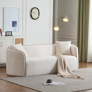 English Elm Coral Boucle Curved Sofa Sculptural Three Seater for Modern Living Spaces N773P240634S_N773P240653S