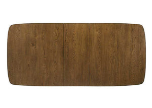 English Elm 7pc Modern Rectangular Dining Set with 8" Butterfly Leaf, Upholstered Chairs, Brown Finish, 71-79" B011S02020