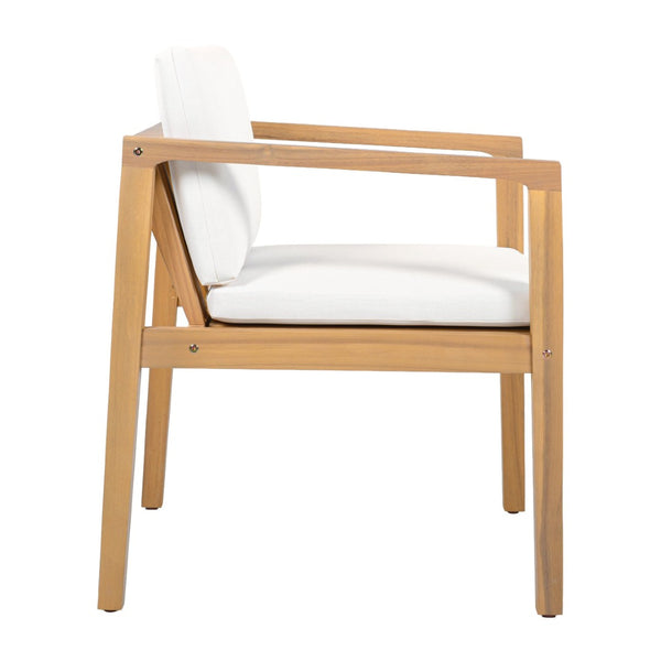 English Elm Outdoor Acacia Wood Dining Chairs Set of 2 Teak Finish Slatted Back Patio Seating N768P380148L