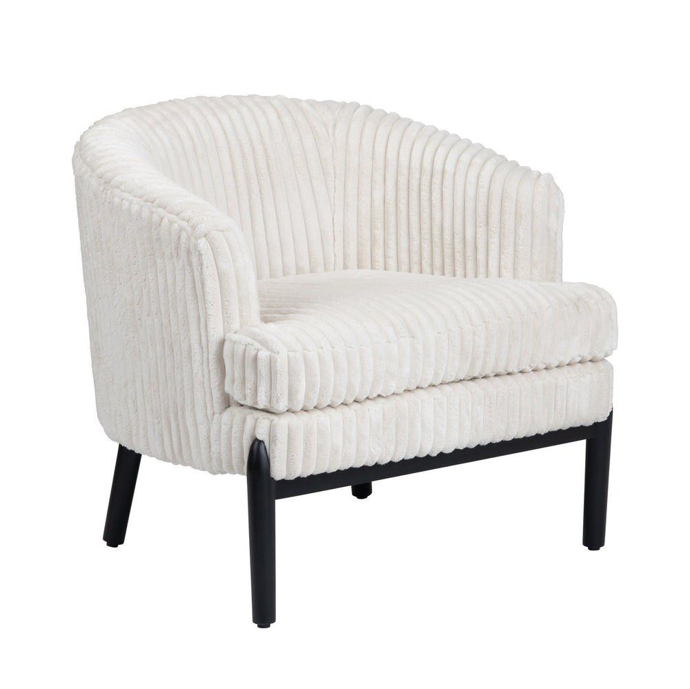 Crestview Collection Transitional Chic Accent Chair - Elegant Tufted Design, Soft Polyester Fabric, Easy Assembly & Comfort White Polyester Cvfzr6150