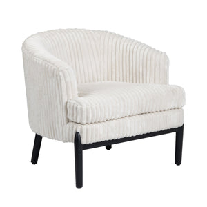 Crestview Collection Transitional Chic Accent Chair - Elegant Tufted Design, Soft Polyester Fabric, Easy Assembly & Comfort White Polyester Cvfzr6150