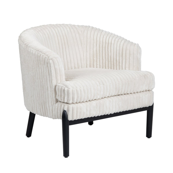 Crestview Collection Transitional Chic Accent Chair - Elegant Tufted Design, Soft Polyester Fabric, Easy Assembly & Comfort White Polyester Cvfzr6150