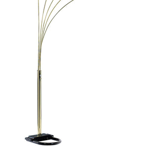 English Elm 84" Tall Metal Floor Lamp - Elegant Polished Brass Finish With 5 Adjustable Arching Arms For Versatile Lighting B072116042