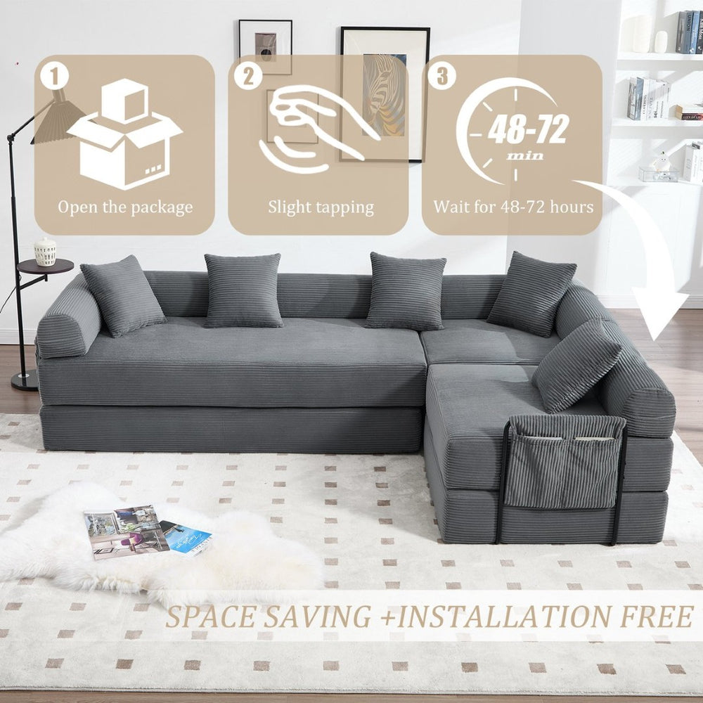 English Elm United We Win Convertible Sofa Bed - Plush Corduroy With Memory Foam, Perfect For Small Spaces! W1568S00252-GIGA