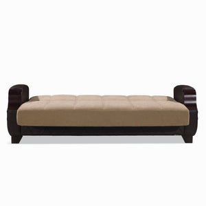 English Elm PrimeNest Marabella Collection Upholstered Convertible Sofabed with Storage, Microfiber Click-Click Design 92" Brown B030P286561