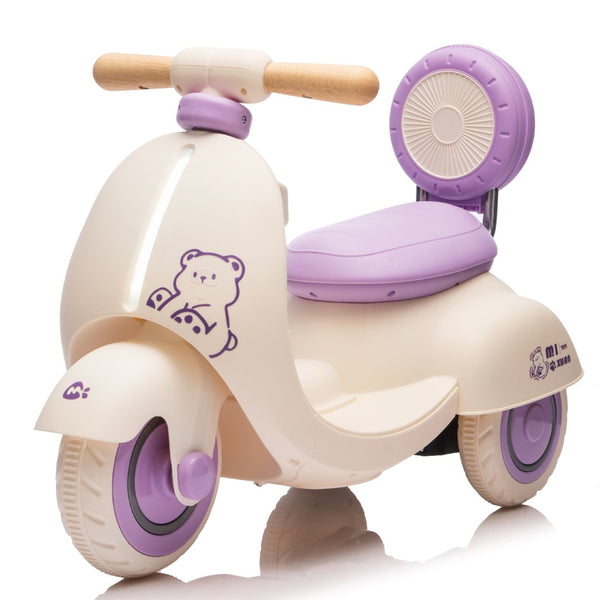 English Elm 12v Kids Electric Tricycle Toddler Ride on Scooter Wooden Handle Parental Remote Control Purple W1578P381425