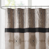 Madison Park Donovan Traditional Embroidered Shower Curtain MP70-8302 Black