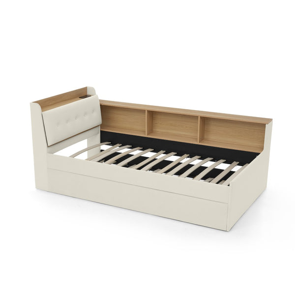 English Elm Twin Size Velvet Daybed With Trundle, Storage Headboard & Wireless Charging - Stylish & Functional! W1413S00111-GIGA