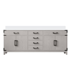 English Elm White Oak Double Bath Vanity With Cultured Marble Top – Elegant Storage & Soft-Close Design 80" W B2731P259945-GIGA