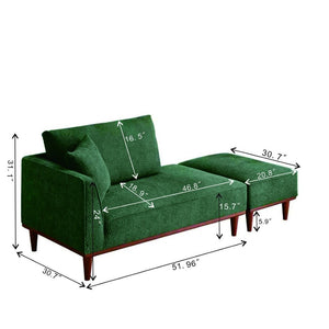English Elm Indoor Boucle Chaise Lounge with Detachable Ottoman Convertible Daybed Bedroom Reading Nook Green W5515P438682
