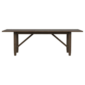 English Elm Jamie Mahogany Rectangular Dining Set with Rattan Chairs and Extension Leaf B062S01594