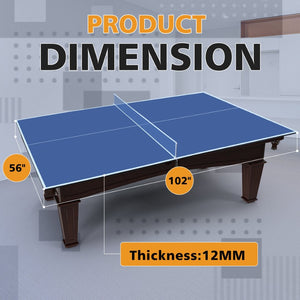 English Elm 8.5ft Regulation Ping Pong Conversion Top Foldable Mdf Surface for Game Rooms Blue W1408P401724
