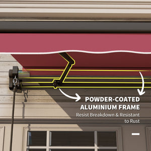 English Elm Outsunny 10' X 8' Retractable Awning - Stylish Uv-Resistant Patio Shade With Manual Crank For Homes W2225P200616-GIGA