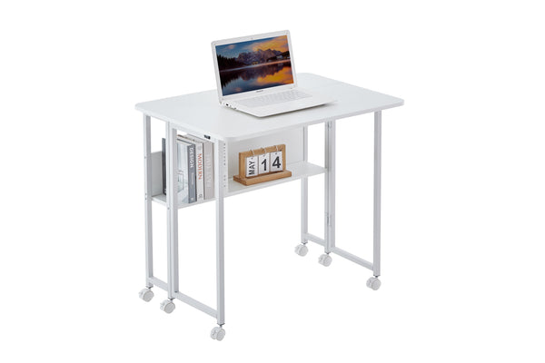 English Elm Folding Small Foldable Desk 31.5" Compact White MDF Foldable Office Table for Study & Space-Saving Storage W2516P282692