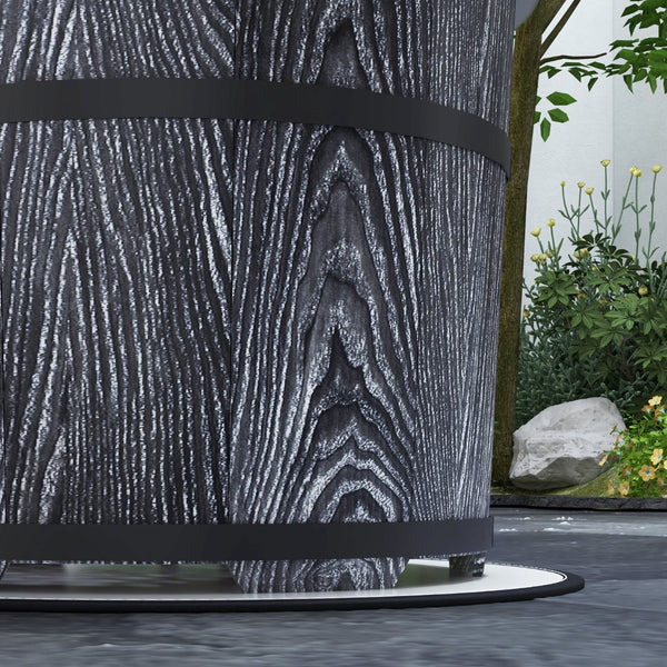 English Elm Outsunny Barrel Wood Burning Fire Pit Low Smoke Secondary Combustion Backyard Patio Portable Black W2225P174293
