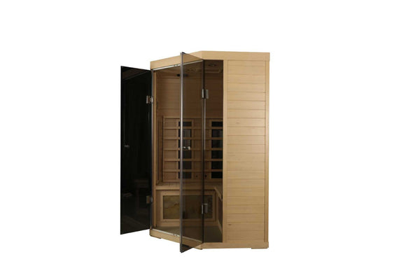 English Elm Indoor Hemlock Three Person Far Infrared Sauna with Chromotherapy and Home Spa Heat W1787P408508