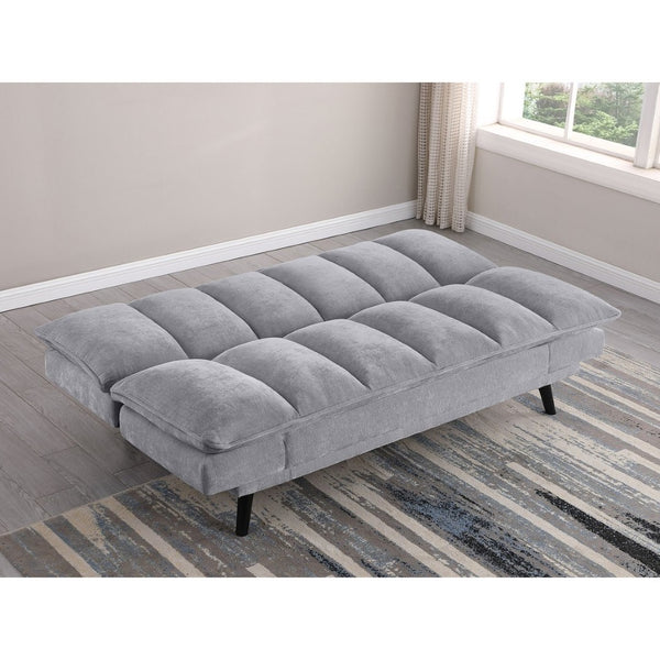 English Elm Fullerton Velvet Channel Tufted Convertible Sleeper Sofa with Splayed Legs for Studio Spaces B062P447778