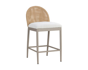 Sunpan Calandri Counter Stool - Stylish Outdoor Seating with Comfort, Durable Fabric & Chic Wicker Design Natural / Louis Cream