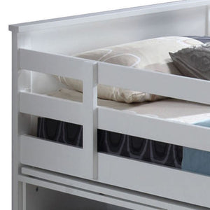 English Elm White Twin Loft Bed with Built-In Desk, Chest & Storage Ladder — Convertible Swivel Desk, Sturdy Slats, Smooth Drawers B062S00463