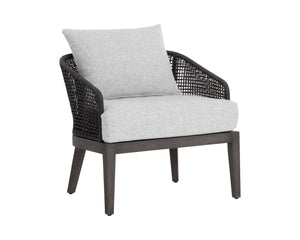 Sunpan Capri Lounge Chair - Stylish Outdoor Seating with Durable Teak Base and Weather-Resistant Fabric Smoke Grey / Copacabana Marble