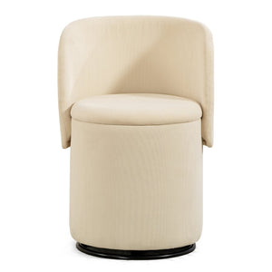 English Elm Stylish Barrel Swivel Accent Chair Upholstered Seat with Storage for Vanity or Dining W3248P424639