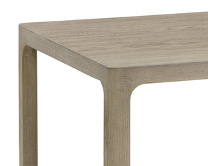 Sunpan Doncaster Side Table - Elegant Solid Oak Design with Adjustable Levelers for Modern Interiors Smoke Grey
