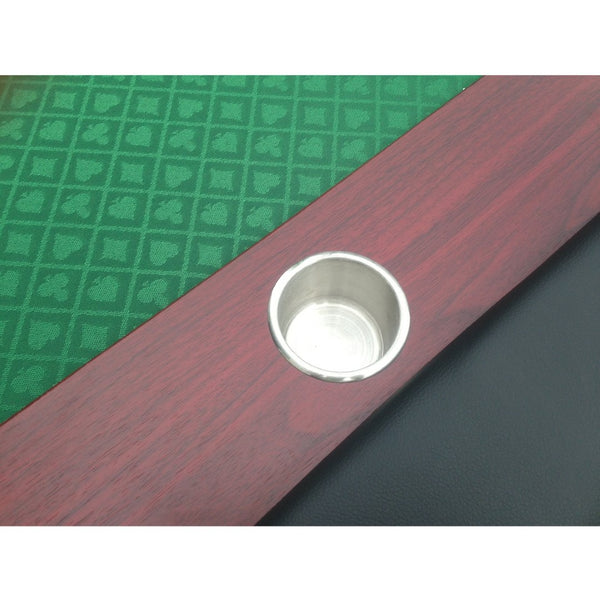 English Elm 96" Oval Speed Cloth Poker Table Seats 10 with Wooden Rail and Built-in Chip Tray W2748S00021