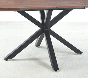 English Elm Extensible MDF Table Leg Set Walnut Finish – Stable Metal Legs, Easy Assembly, Versatile Dining & Office Use W234S00104