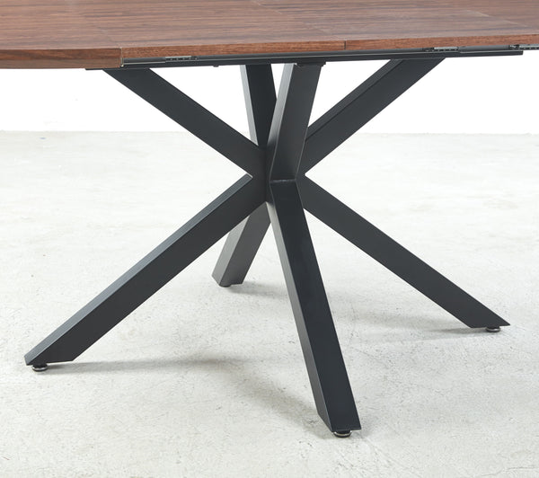 English Elm Extensible MDF Table Leg Set Walnut Finish – Stable Metal Legs, Easy Assembly, Versatile Dining & Office Use W234S00104