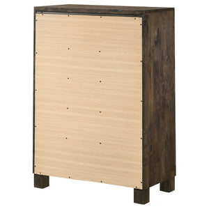 English Elm Bren Five Drawer Chest Rubberwood Grain Build Farmhouse Bedroom Storage B062P451984