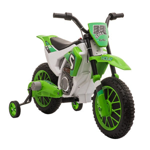 English Elm Aosom 12v Ride-on Dirt Bike for Kids with Training Wheels and Throttle Control W2225P200564