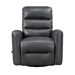 English Elm Glider Swivel Recliner Chair with Smooth Gliding Motion, Breathable Faux Leather, Luxurious Comfort and Space-Saving Design Gray 34 L x 31 W x 26.5 H B011P287701