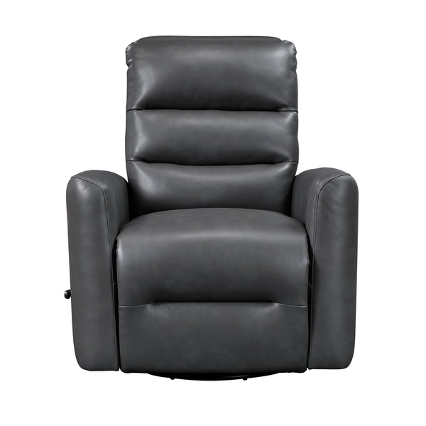 English Elm Glider Swivel Recliner Chair with Smooth Gliding Motion, Breathable Faux Leather, Luxurious Comfort and Space-Saving Design Gray 34 L x 31 W x 26.5 H B011P287701