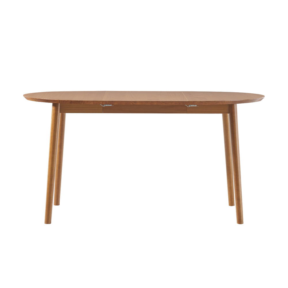 English Elm Walker Edison - Mid-Century Solid Pine Extension Dining Table with Removable Leaf, Caramel Finish, Seats 4-6, Compact Elegance B185P169252