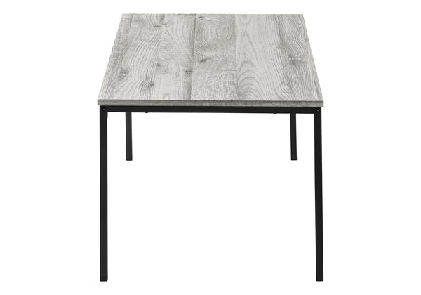 English Elm Table 3-Piece Set with Reclaimed-Look Laminate Tops and Sleek Metal Frame for Modern Living Rooms Grey 48 L x 24 W x 4 H B2710P219976