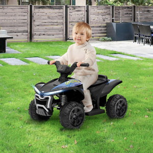 English Elm Qaba 6v Battery Powered Kids Atv Ride on Four Wheeler with Music Ages 2 to 6 Black W2225P249799